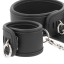 FETISH SUBMISSIVE COLLAR AND HANDCUFFS VEGAN LEATHER+NEOPRENE