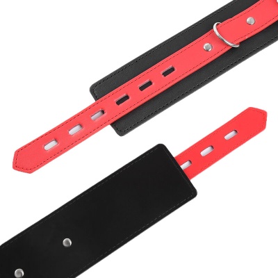 OHMAMA WRIST CUFFS WITH A LOCK RED/BLACK