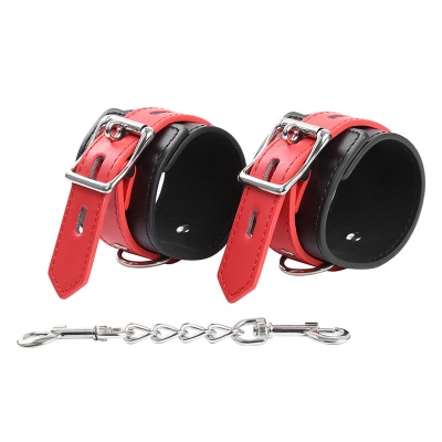 OHMAMA WRIST CUFFS WITH A LOCK RED/BLACK