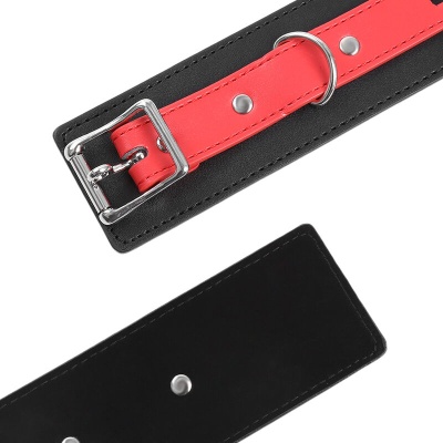 OHMAMA WRIST CUFFS WITH A LOCK RED/BLACK