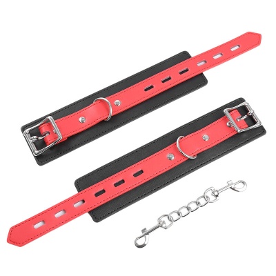 OHMAMA WRIST CUFFS WITH A LOCK RED/BLACK