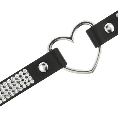 COQUETTE CHOKER WITH METAL HEART AND CRYSTALS