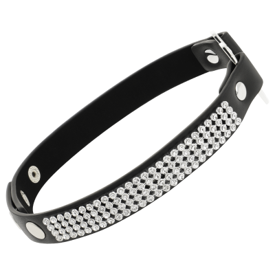 COQUETTE CHOKER WITH METAL HEART AND CRYSTALS