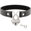 COQUETTE CHOKER WITH HEART-SHAPED LOCK AND KEY BLACK