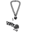 OHMAMA STAINLESS STEEL HEART-SHAPED LOCK NECKLACE BLACK