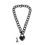 OHMAMA STAINLESS STEEL HEART-SHAPED LOCK NECKLACE BLACK