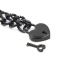 OHMAMA STAINLESS STEEL HEART-SHAPED LOCK NECKLACE BLACK