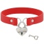 COQUETTE CHOKER WITH HEART-SHAPED LOCK AND KEY RED
