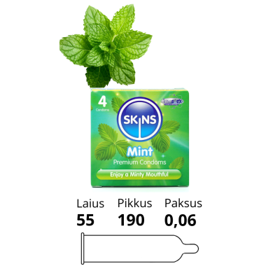 SKINS CONDOMS MINT 4 PCS