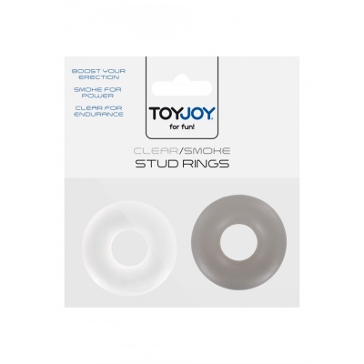 STUD RINGS WHITE/BLACK 2 pcs.