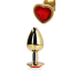 HEART GEM BUTT PLUG - LARGE - GOLD/RUBY RED