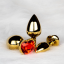 HEART GEM BUTT PLUG - MEDIUM - GOLD/RUBY RED