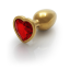 HEART GEM BUTT PLUG - SMALL - GOLD/RUBY RED