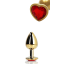 HEART GEM BUTT PLUG - SMALL - GOLD/RUBY RED