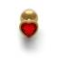 HEART GEM BUTT PLUG - SMALL - GOLD/RUBY RED