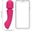 ULTRA SOFT SILICONE DOUBLE-SIDED WAND VIBRATOR - PRESTONE PINK