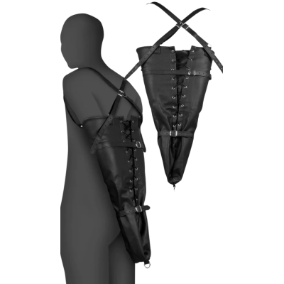LACE-UP FULL SLEEVE ARM RESTRAINT - BLACK