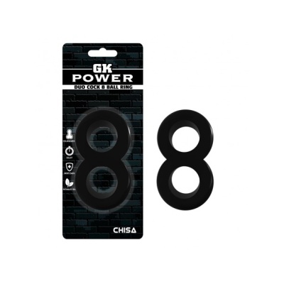 DUO COCK 8 BALL RING (BLACK)