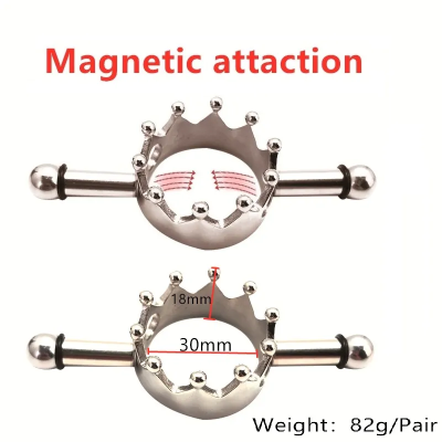 STEEL MAGNETIC CROWN NIPPLE CLAMPS (2PCS)