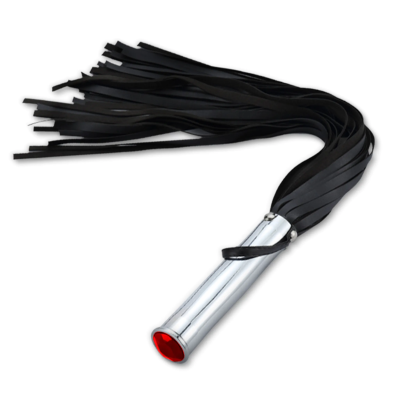 ALUMINIUM WHIP WITH BUILD IN BUTTPLUG BLACK