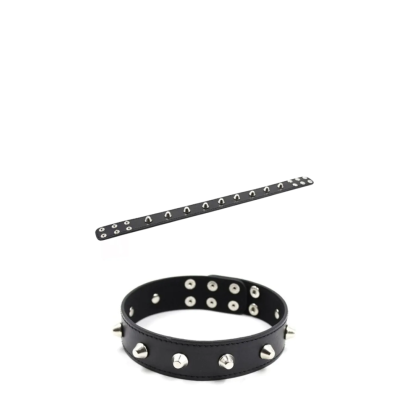 NECK COLLAR WITH STUDS BLACK