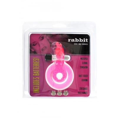 COCK&BALL RING RABBIT JELLY VIBE PINK