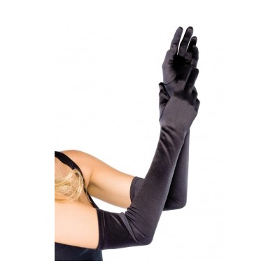 EXTRA LONG SATIN GLOVES OS black