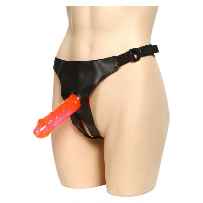 CROTCHLESS STRAP ON HARNESS + 2 DONGS