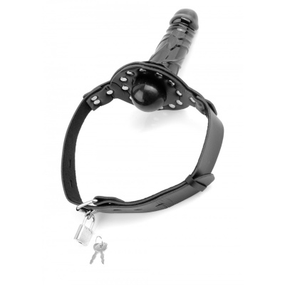 FF BALL GAG WITH DILDO BLACK