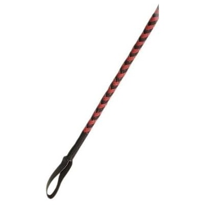 WOVEN LEATHER RIDING CROP RED