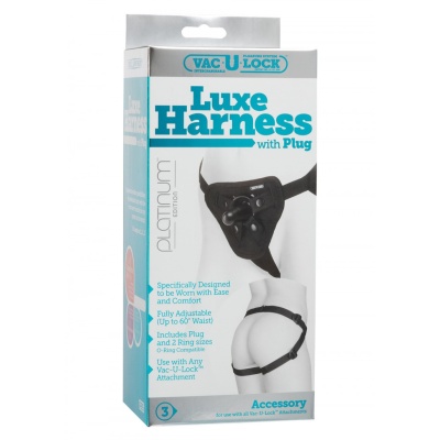 VAC U LOCK PE LUXE HARNESS BLACK