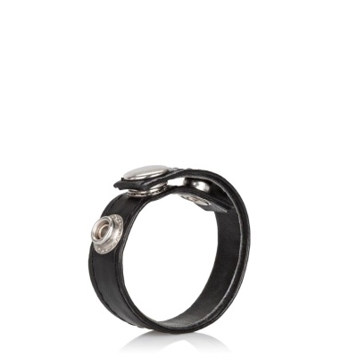LEATHER 3 SNAP RING BLACK
