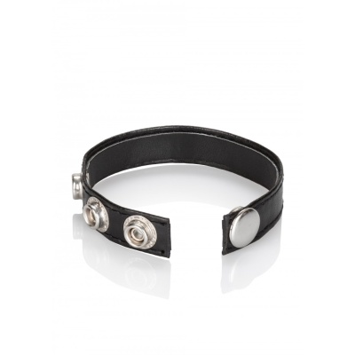LEATHER 3 SNAP RING BLACK