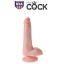 KING COCK 6 INCH W/ BALLS FLESH