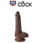 KING COCK 6 INCH W/ BALLS BROWN