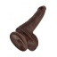 KING COCK 6 INCH W/ BALLS BROWN