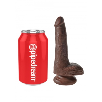 KING COCK 6 INCH W/ BALLS BROWN
