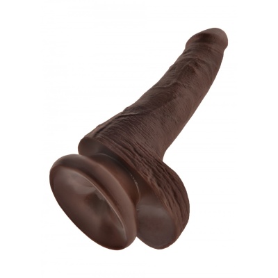 KING COCK 6 INCH W/ BALLS BROWN