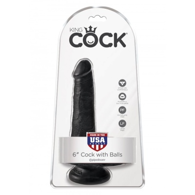 COCK 6 INCH W/ BALLS BLACK