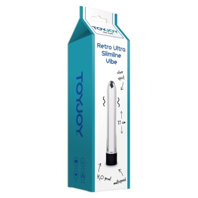 RETRO SLIMLINE VIBRATOR 17CM SILVER