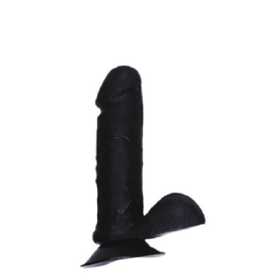 DONG WITH BALLS BLACK - 15 CM. (6 INCH)