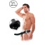 8 INCH VIBR. HOLLOW STRAP-ON BLACK