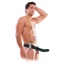 8 INCH VIBR. HOLLOW STRAP-ON BLACK
