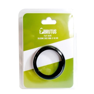 BRUTUS FLAT SLICK SILICONE COCK RING 45MM