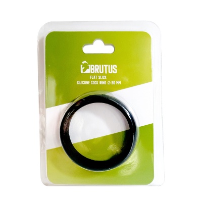 BRUTUS FLAT SLICK SILICONE COCK RING 50MM