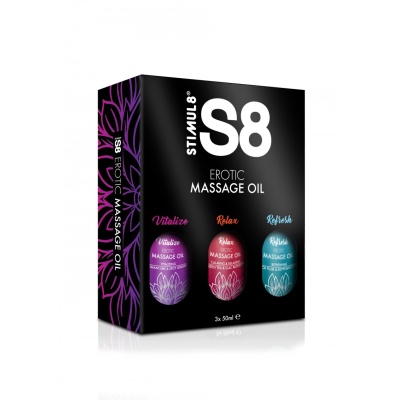 S8 EROTIC MASSAGE OIL BOX 3x 50ML