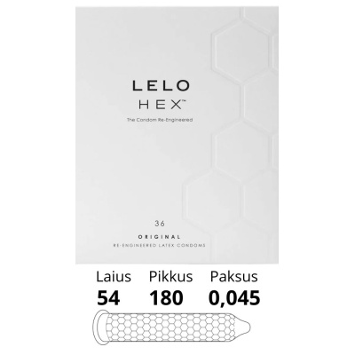 LELO - HEX CONDOM BOX 36 UNITS LELO - HEX CONDOM BOX 36 UNITS