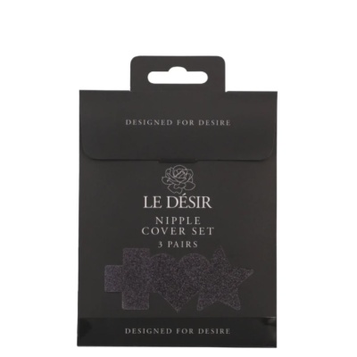LE DÉSIR CROSS/STAR/HEART NIPPLE COVERS BLACK