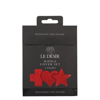 LE DÉSIR CROSS/STAR/HEART NIPPLE COVERS RED