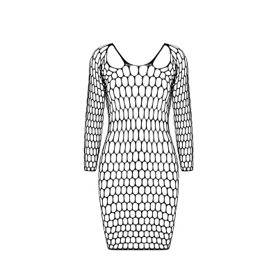 BS093 BLACK NET DRESS O/S